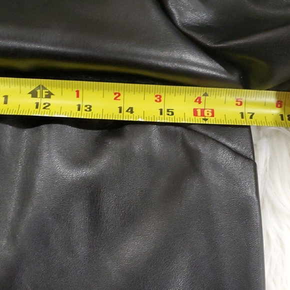 Cupcakes & Cashmere Black Boxy Faux Leather Blouse with Puff Sleeves - Picture 10 of 13